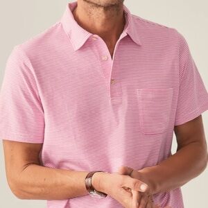 J. McLaughlin Pink Polo Shirt with Stripes